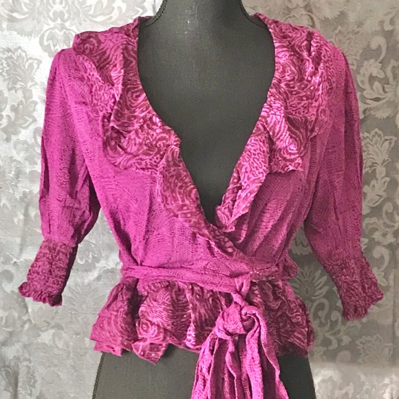 Free People Tops - Free People Olivia Printed Wrap Top